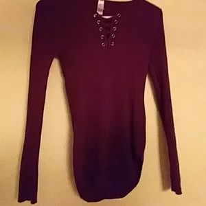 A red right fit long sleeve shirt